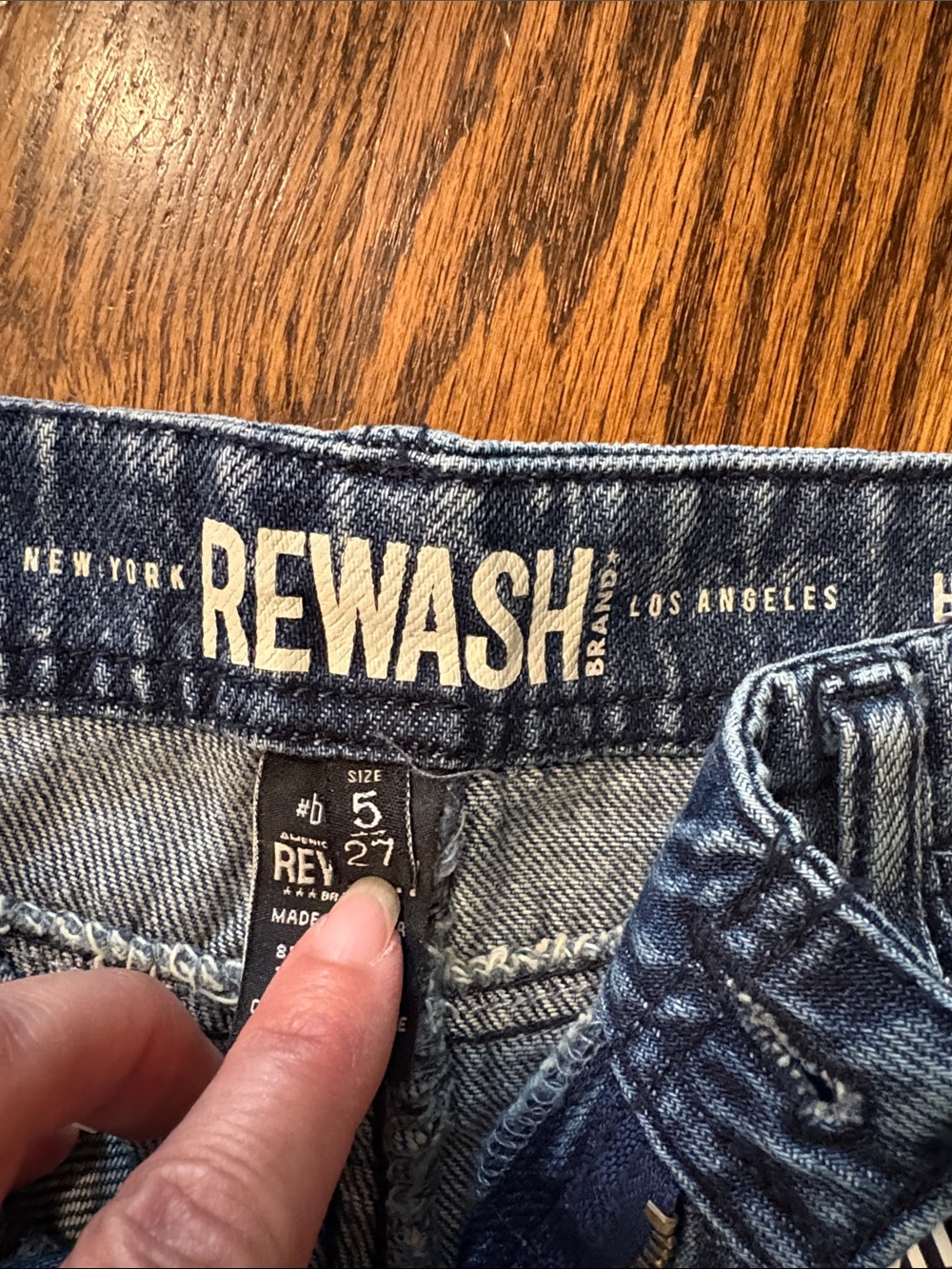 REWASH Wide Leg Distressed bottom jeans Size 27 - Picture 2 of 6